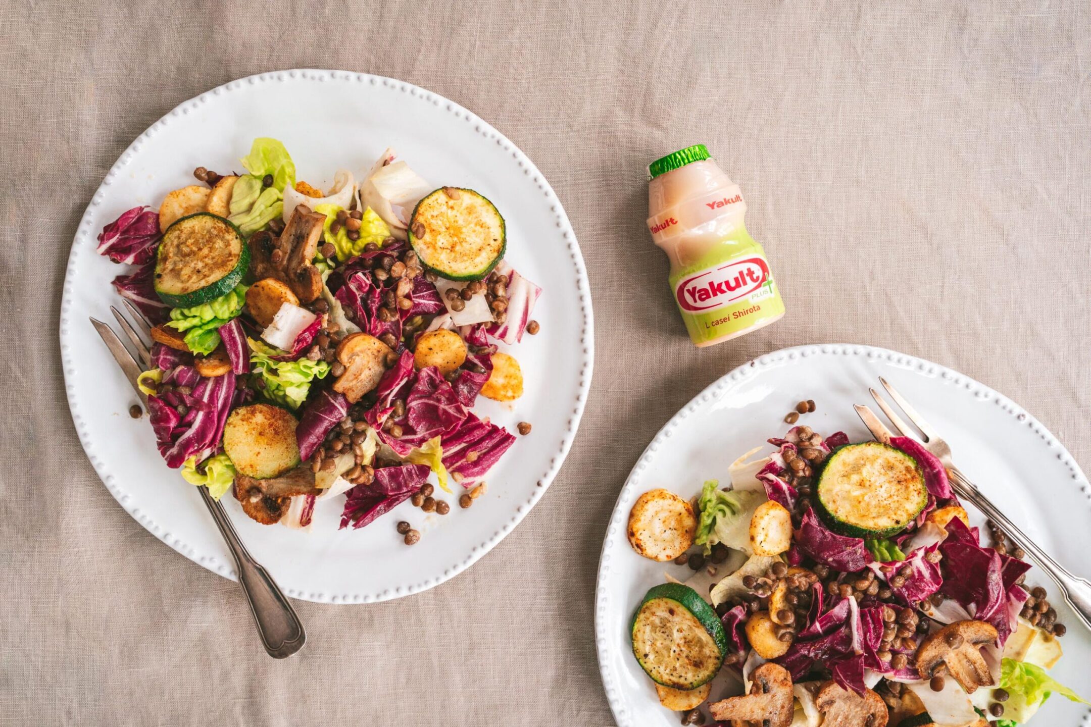 Linsensalat mit Yakult